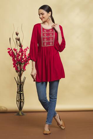 Buy Lilac Solid A-Line Tunic Online at Best Price at Global Desi-  SS22GM056TURL